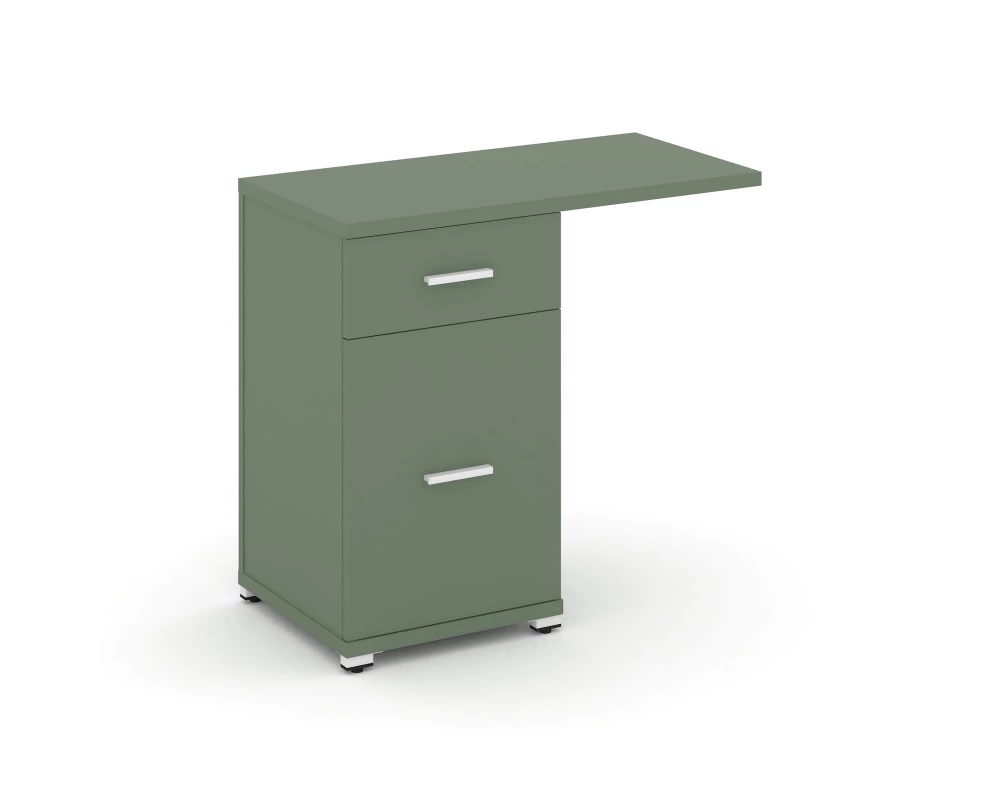 Тумба приставная узкая 1 ящ. 1 распаш. фасад со свесом CN.TUS-003 W 836x420x750 Concept