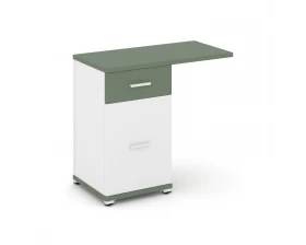 Тумба приставная узкая 1 ящ. 1 распаш. фасад со свесом CN.TUS-003 W 836x420x750 Concept images