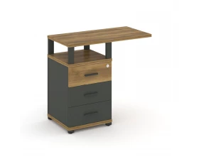 Тумба приставная узкая 3 ящ. со свесом. с надставкой широкой CN.TUS-002 W 836x420x750 Concept images