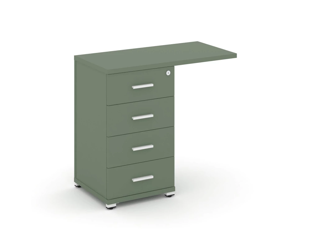 Тумба приставная узкая со свесом 4 ящ. CN.TUS-001 W 836x420x750 Concept