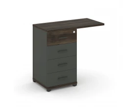 Тумба приставная узкая со свесом 4 ящ. CN.TUS-001 W 836x420x750 Concept images