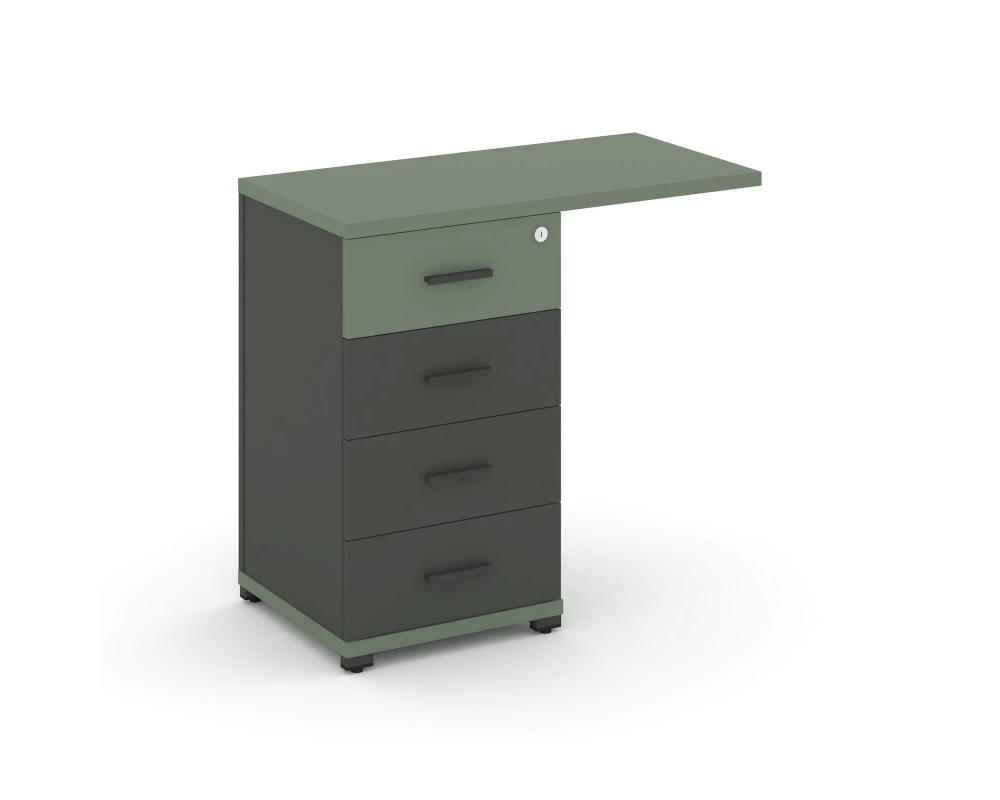 Тумба приставная узкая со свесом 4 ящ. CN.TUS-001 W 836x420x750 Concept