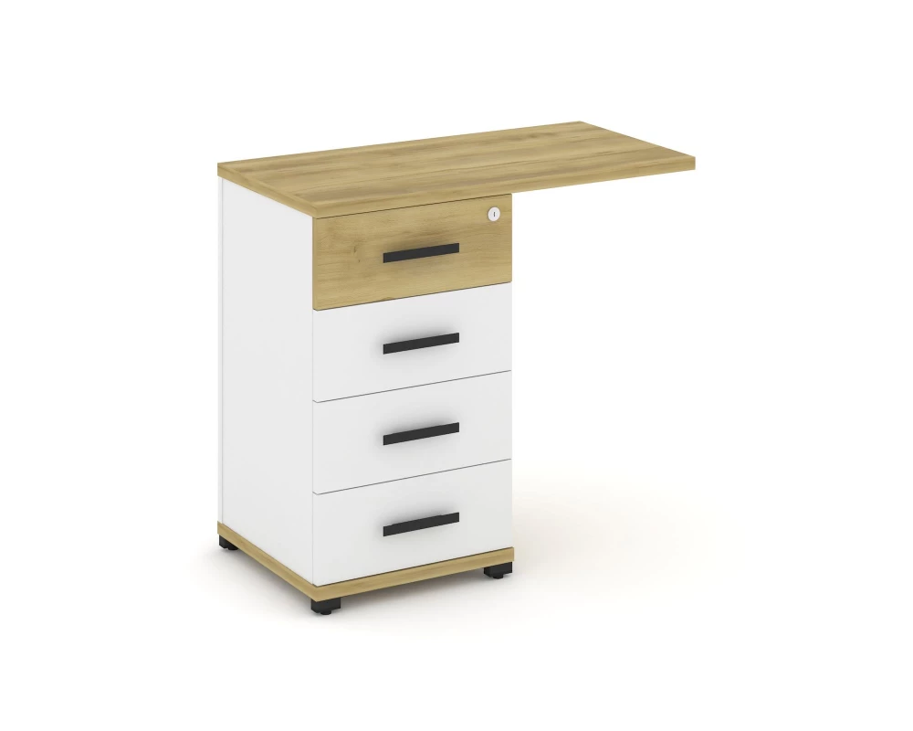 Тумба приставная узкая со свесом 4 ящ. CN.TUS-001 W 836x420x750 Concept