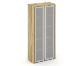 Шкаф высокий широкий (2 высоких фасада стекло сатин в раме) Корнер / Corner images