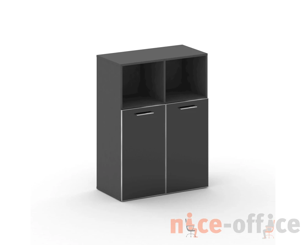 Шкаф широкий средний CR.ST-203 black Феникс Кросс / Cross