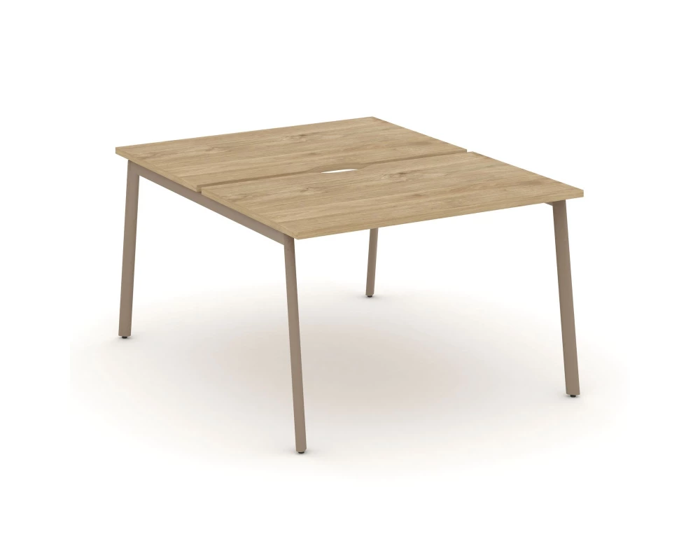 Рабочая станция на 2 места с вырезом на плоскоовальной трубе 118x150x75 Estetica