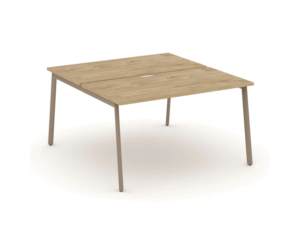 Рабочая станция на 2 места с вырезом на плоскоовальной трубе 138x150x75 Estetica