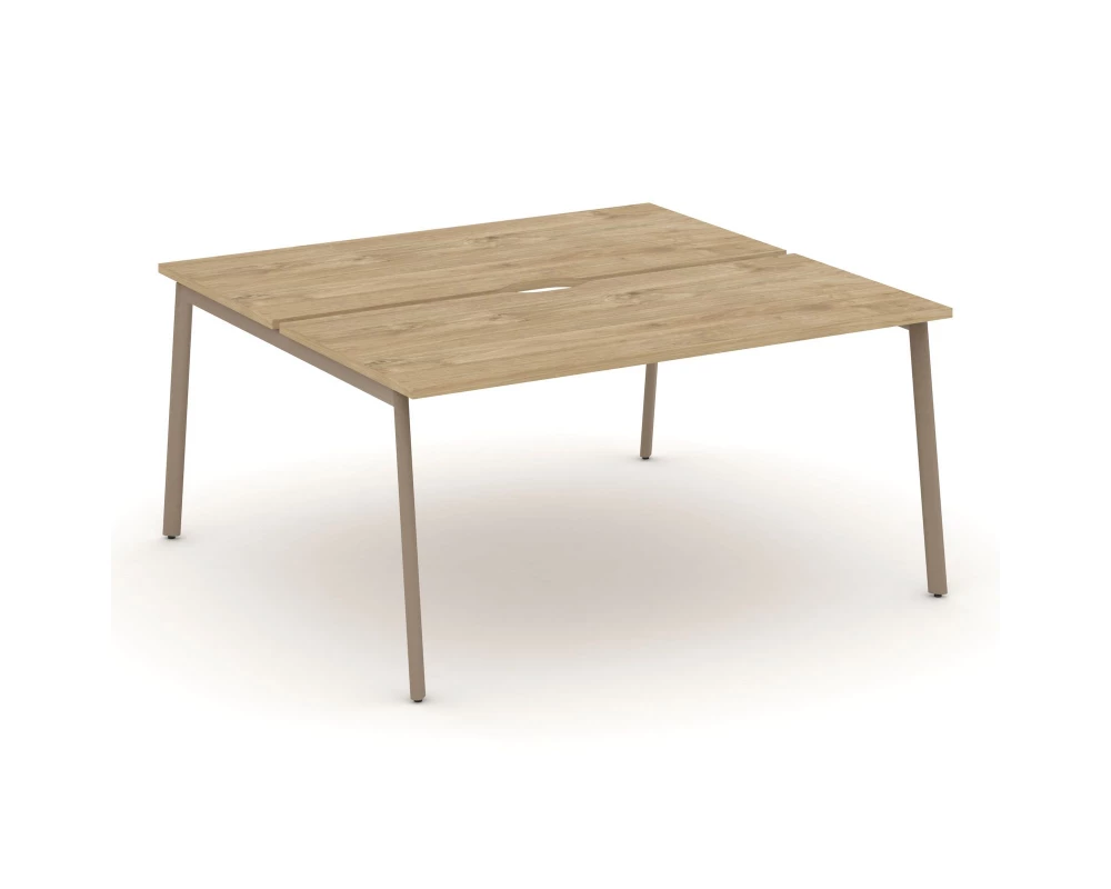 Рабочая станция на 2 места с вырезом на плоскоовальной трубе 158x150x75 Estetica