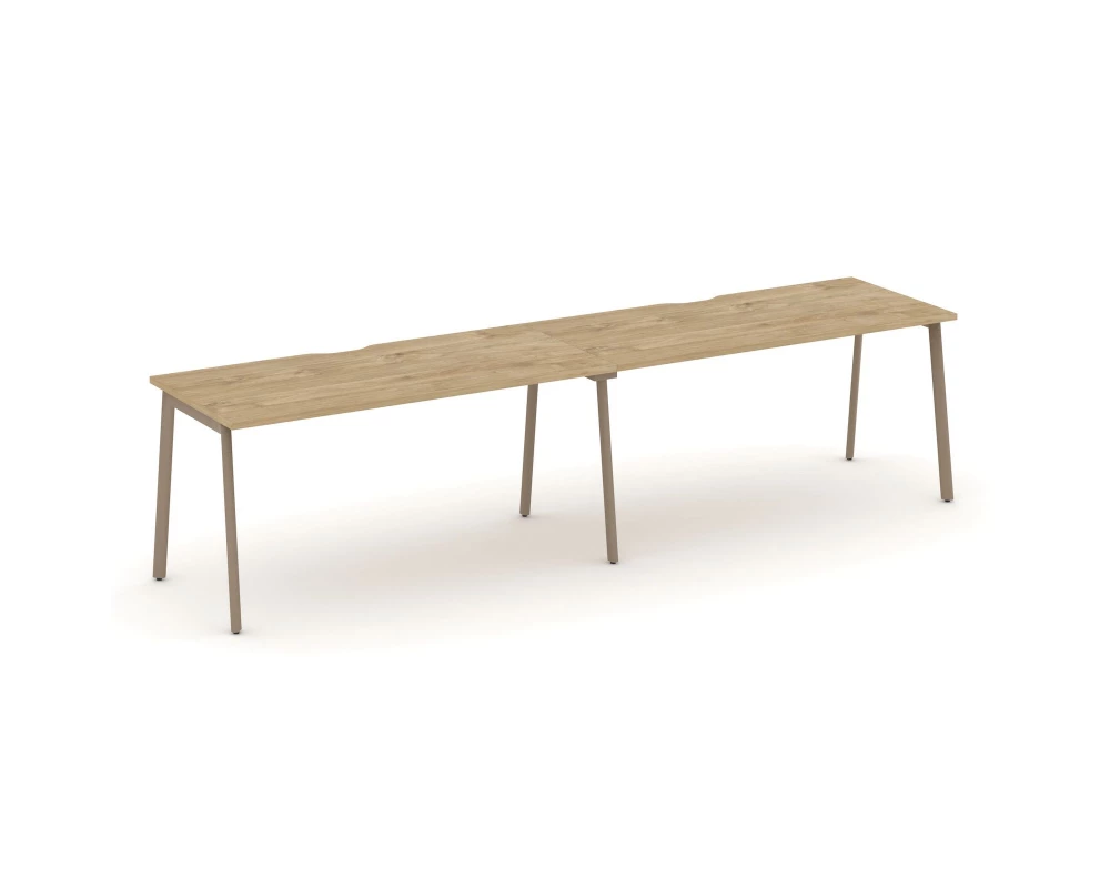 Рабочая станция на 2 места с вырезом на плоскоовальной трубе 316x73x75 Estetica