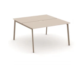 Рабочая станция на 2 места с вырезом на плоскоовальной трубе 138x150x75 Estetica images