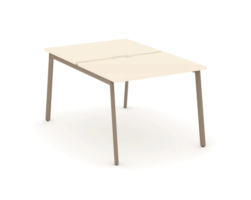 Рабочая станция на 2 места с вырезом на плоскоовальной трубе 98x150x75 Estetica