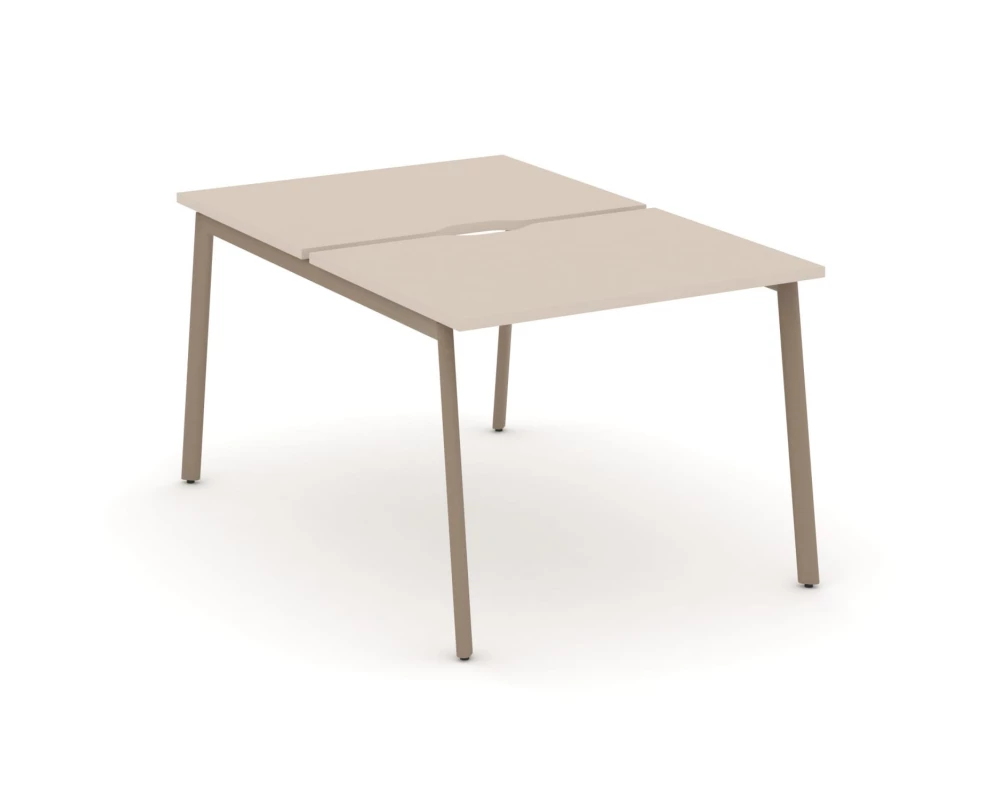 Рабочая станция на 2 места с вырезом на плоскоовальной трубе 98x150x75 Estetica