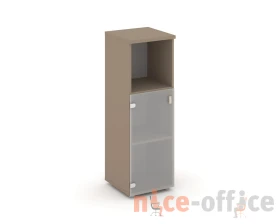 Шкаф средний узкий левый (1 низкий фасад стекло сатин матовый) 40x42x120,7 Эстетика / Estetica images