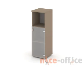 Шкаф средний узкий правый (1 низкий фасад стекло сатин матовый) 40x42x120,7 Эстетика / Estetica images