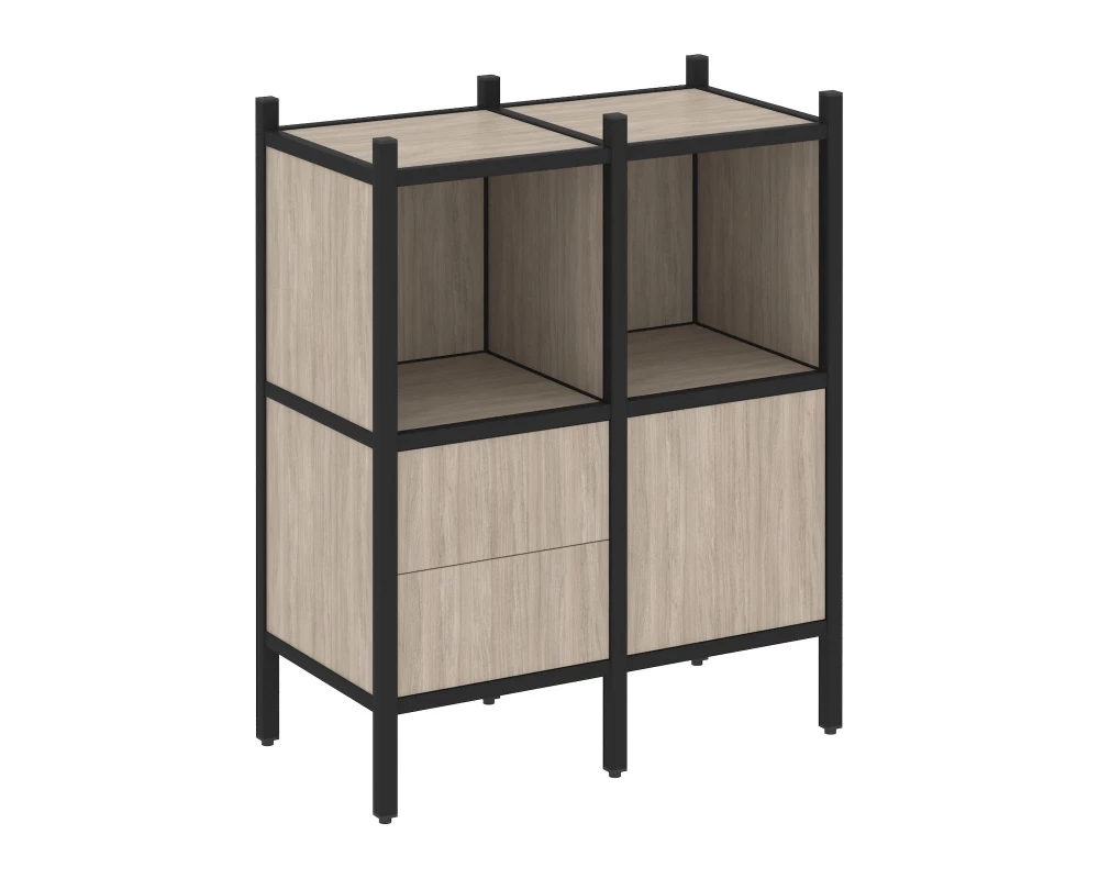 Прямой стеллаж L-02 862x446x1047 Loft