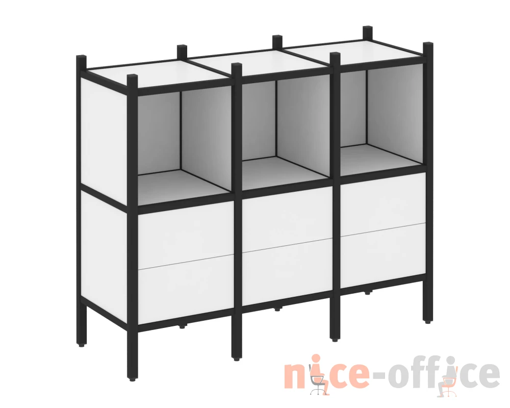 Прямой стеллаж L-07 1278x446x1047 Лофт / Loft