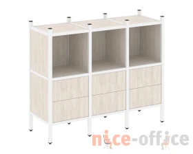 Прямой стеллаж L-07 1278x446x1047 Лофт / Loft images
