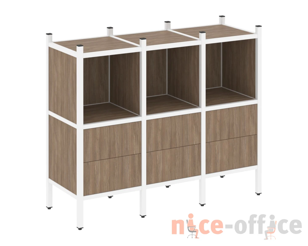 Прямой стеллаж L-07 1278x446x1047 Лофт / Loft