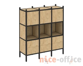 Прямой стеллаж L-08 1278x446x1458 Лофт / Loft images