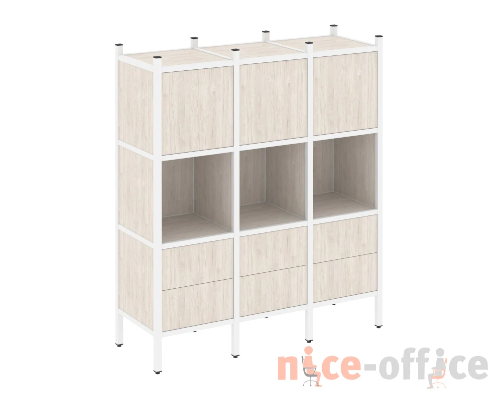 Прямой стеллаж L-08 1278x446x1458 Лофт / Loft