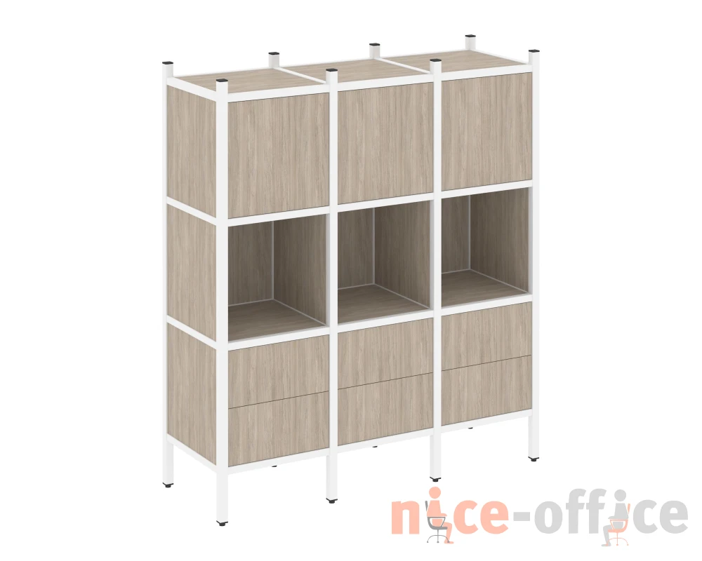 Прямой стеллаж L-08 1278x446x1458 Лофт / Loft