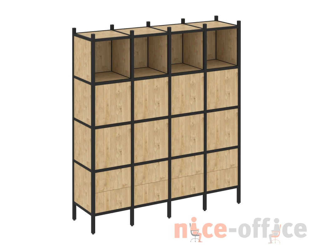 Прямой стеллаж L-09 1694x446x1869 Лофт / Loft