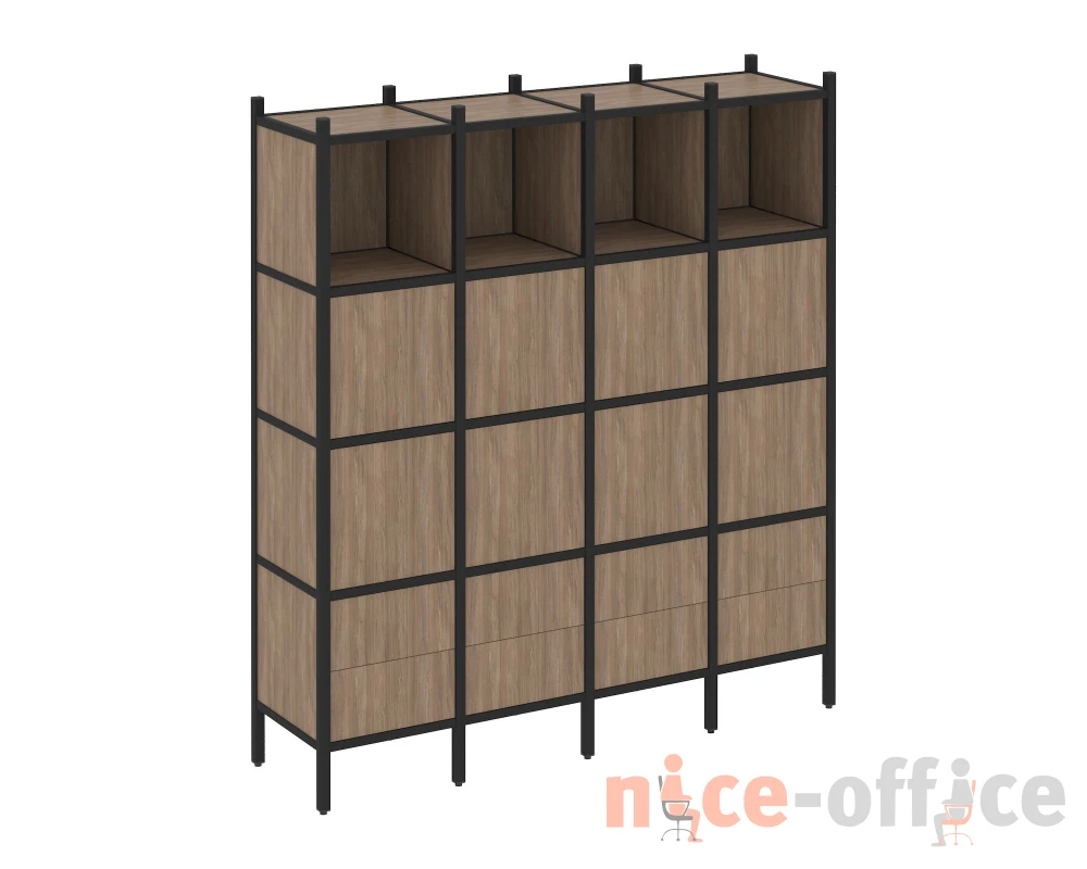 Прямой стеллаж L-09 1694x446x1869 Лофт / Loft