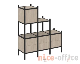 Прямой стеллаж L-12 1278x446x1458 Лофт / Loft images