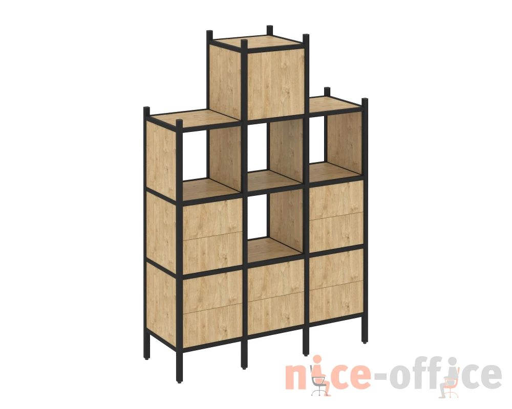 Прямой стеллаж L-18 1278x446x1869 Лофт / Loft