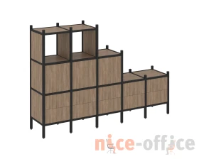 Прямой стеллаж L-19 2110x446x1458 Лофт / Loft images