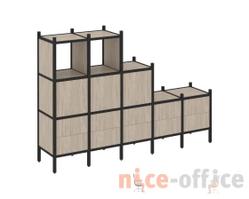 Прямой стеллаж L-19 2110x446x1458 Лофт / Loft images