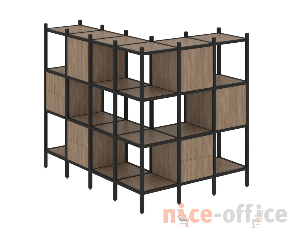 Угловой внешний стеллаж наборный L-52 1694x1278x1458 Лофт / Loft