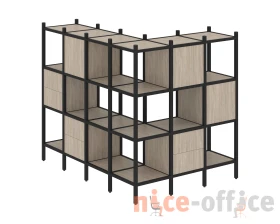Угловой внешний стеллаж наборный L-52 1694x1278x1458 Лофт / Loft images