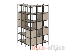 Угловой внешний стеллаж наборный L-53 1278x1278x2280 Лофт / Loft images