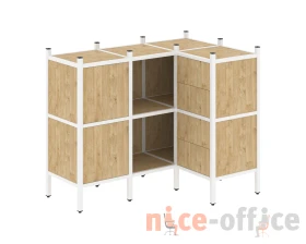 Угловой внутренний стеллаж L-28 1278x862x1047 Лофт / Loft images