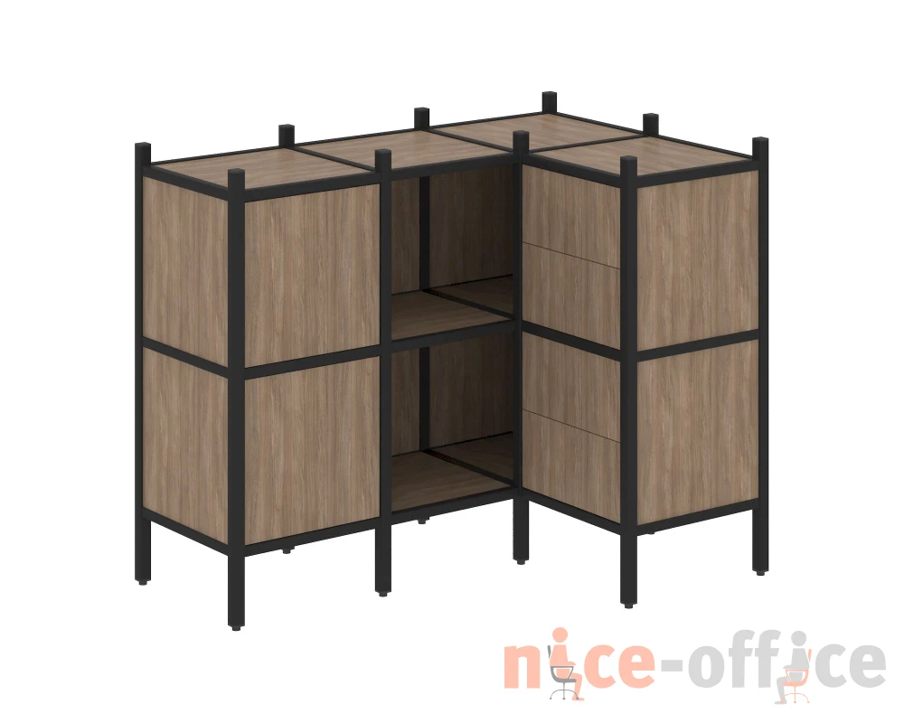 Угловой внутренний стеллаж L-28 1278x862x1047 Лофт / Loft