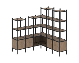 Угловой внутренний стеллаж L-41 1694x1694x1869 Лофт / Loft images