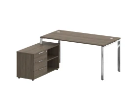 Стол рабочий руководителя с опорной тумбой левый 1700x1620x750 Метал Систем Директ / Metal System Direct images