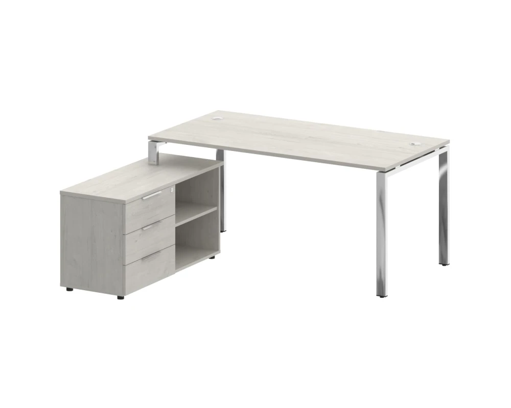 Стол рабочий руководителя с опорной тумбой левый 1700x1620x750 Метал Систем Директ / Metal System Direct