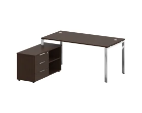 Стол рабочий руководителя с опорной тумбой левый 1700x1620x750 Метал Систем Директ / Metal System Direct images