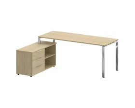 Стол рабочий руководителя с опорной тумбой левый 1900x1520x750 Метал Систем Директ / Metal System Direct images