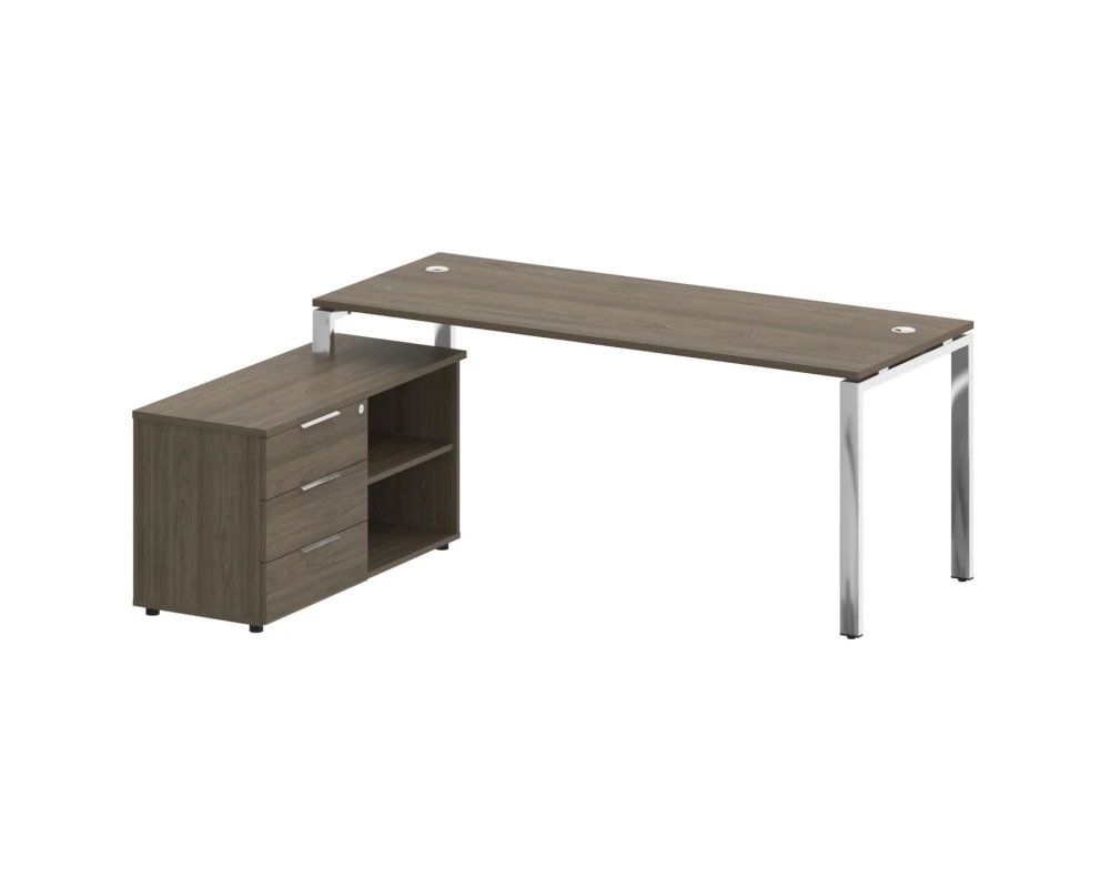 Стол рабочий руководителя с опорной тумбой левый 1900x1520x750 Метал Систем Директ / Metal System Direct