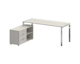 Стол рабочий руководителя с опорной тумбой левый 1900x1520x750 Метал Систем Директ / Metal System Direct images