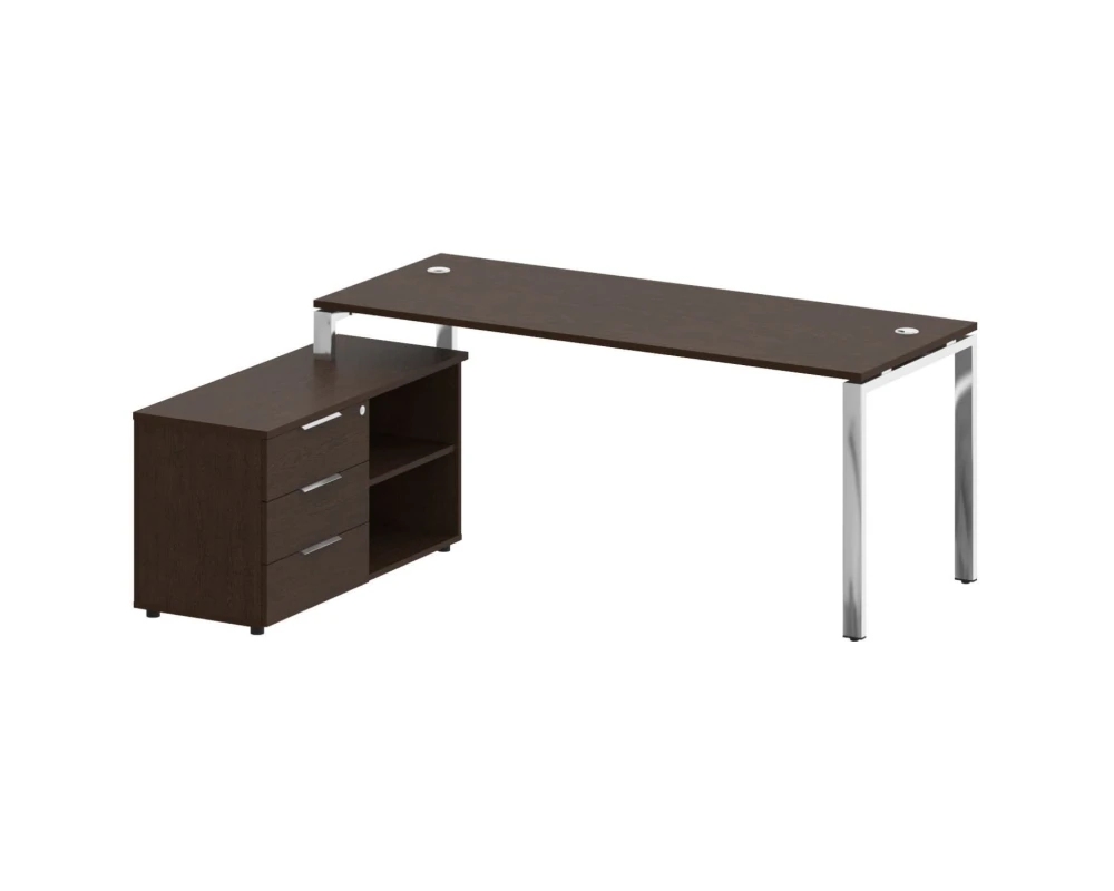 Стол рабочий руководителя с опорной тумбой левый 1900x1520x750 Метал Систем Директ / Metal System Direct