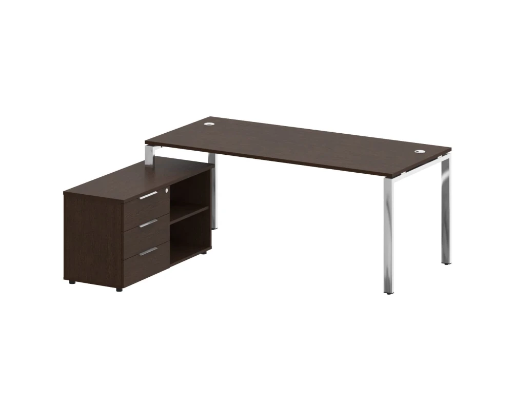 Стол рабочий руководителя с опорной тумбой левый 1900x1620x750 Метал Систем Директ / Metal System Direct