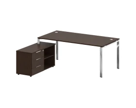 Стол рабочий руководителя с опорной тумбой левый 1900x1720x750 Метал Систем Директ / Metal System Direct images