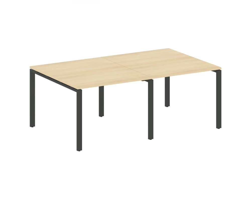 Переговорный стол (2 столешницы) на П-образном м/к 200x123,5x75 Metal System