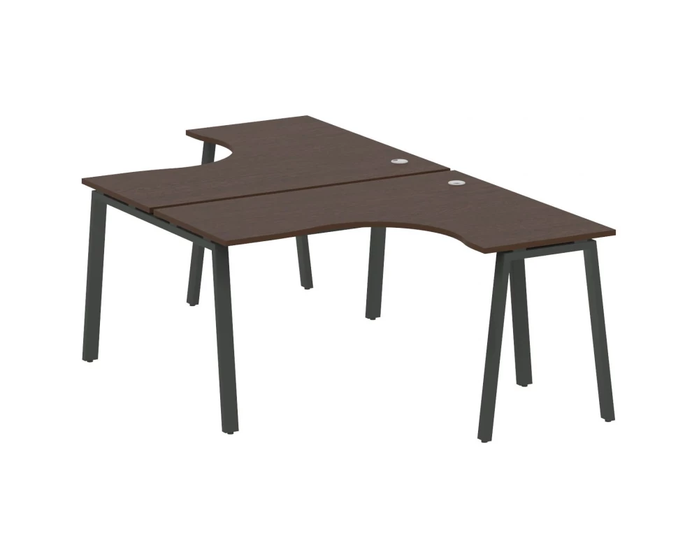 Рабочая станция криволинейная на А-образном м/к 140x243,5x75 Metal System