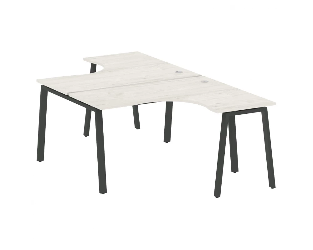 Рабочая станция криволинейная на А-образном м/к 140x243,5x75 Metal System