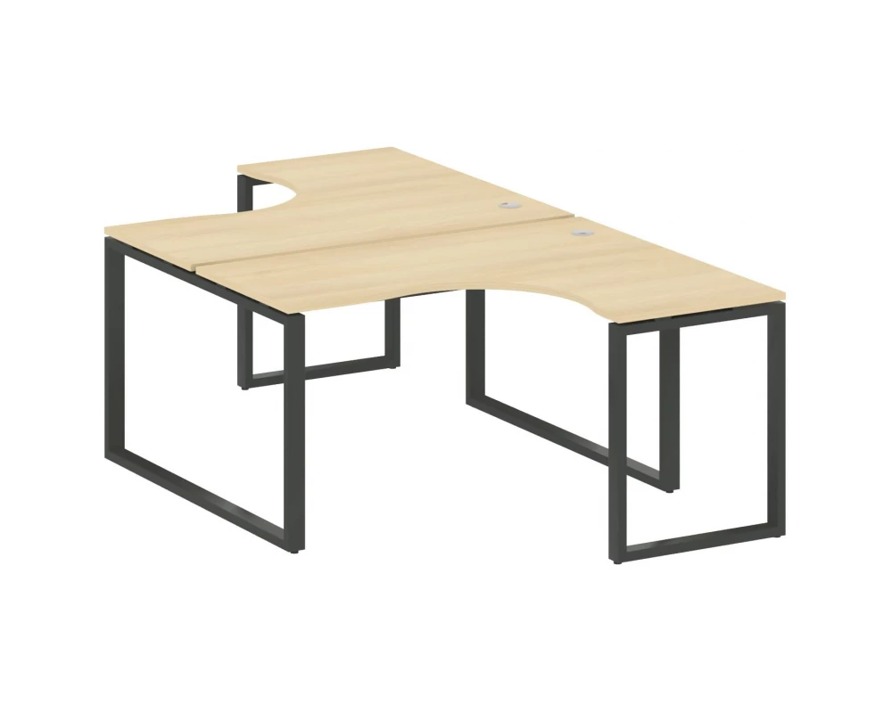 Рабочая станция криволинейная на О-образном м/к 140x243,5x75 Metal System